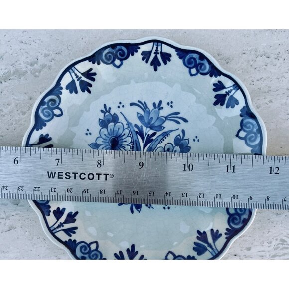 Delft Blue Floral Decorative Plates Set Of 3 Marked 1960s 1970s Ceramic READ - Picture 9 of 16